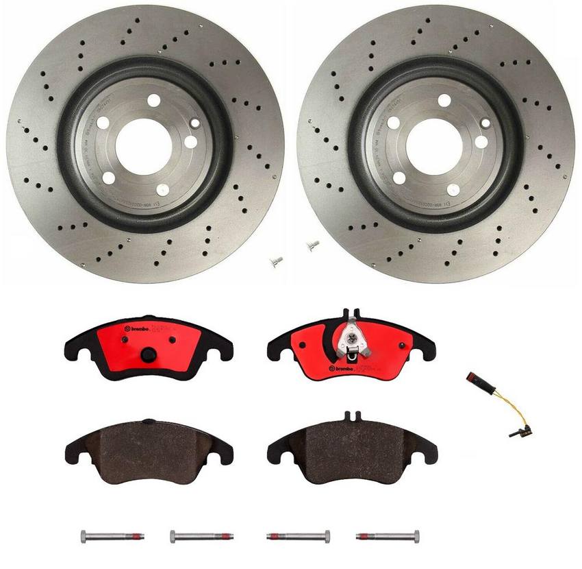 Mercedes Brakes Kit - Brembo Pads and Rotors Front (344mm) (Ceramic) 2115401717 - Brembo 1540157KIT